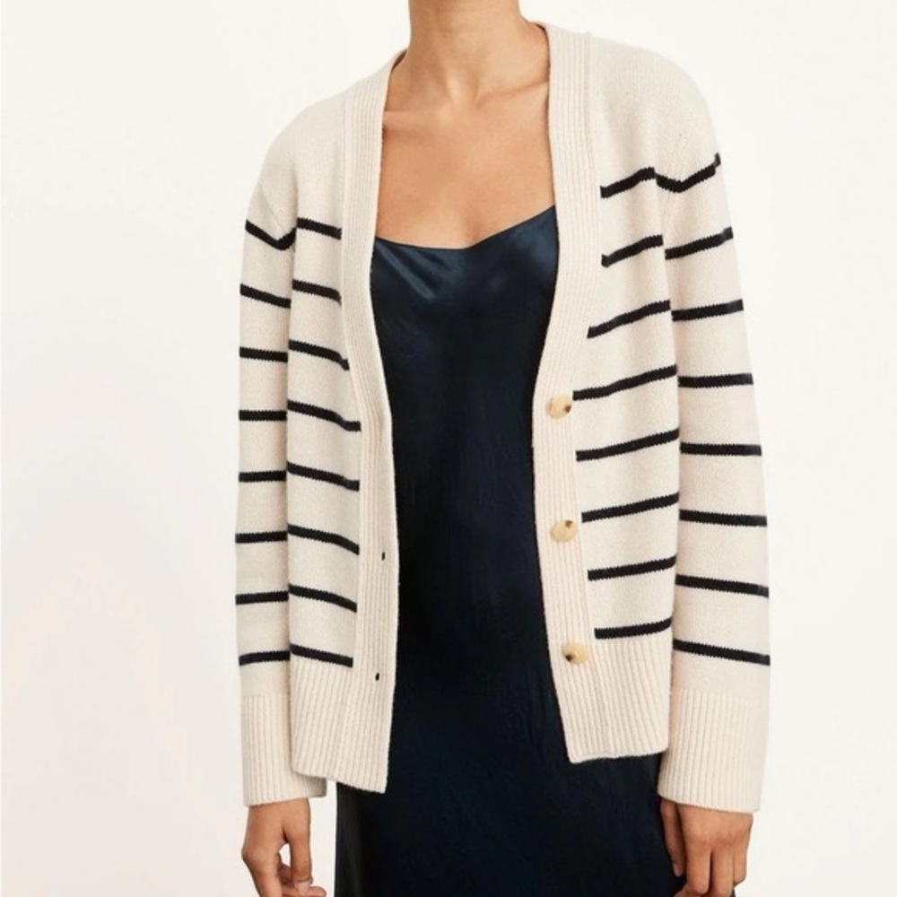 NWT Vince Breton Striped Cardigan Size 3X